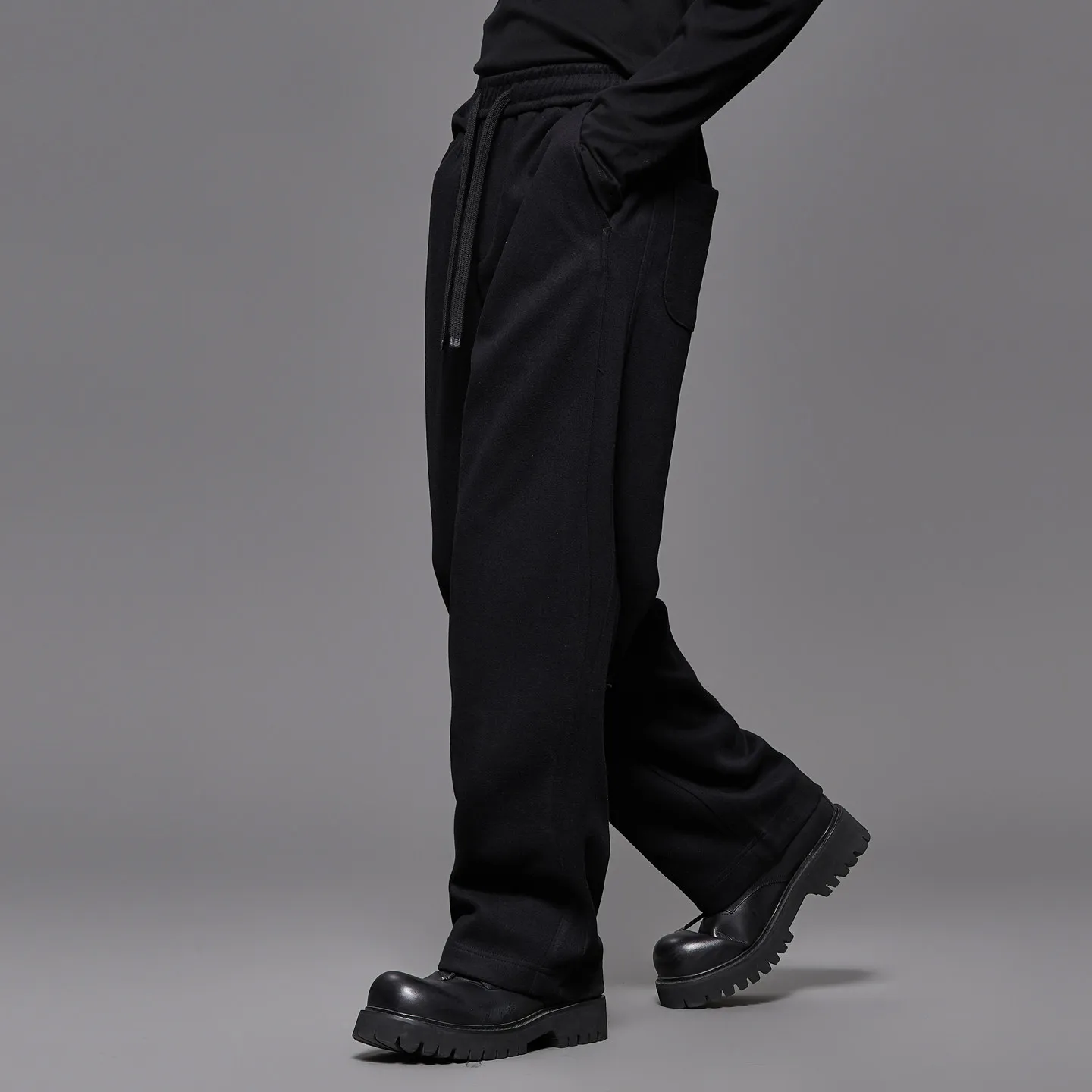 Autumn and Winter Thick Wool Blended Minimalist Style Simple Fashion Old Money Style Men's Hong Style Woolen Straight Trousers