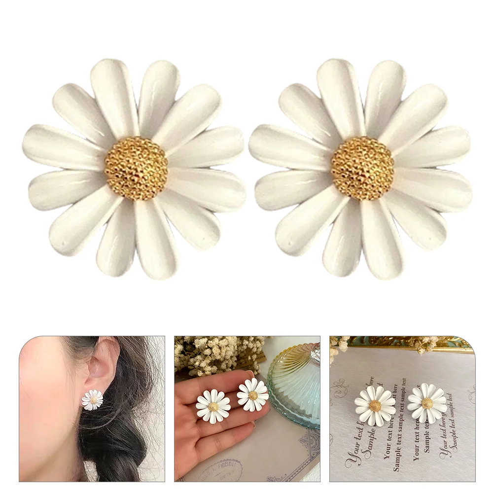 Daisy Stud Earrings Tiny Studs for Women Flower Hypoallergenic Trendy Silver Miss Girl