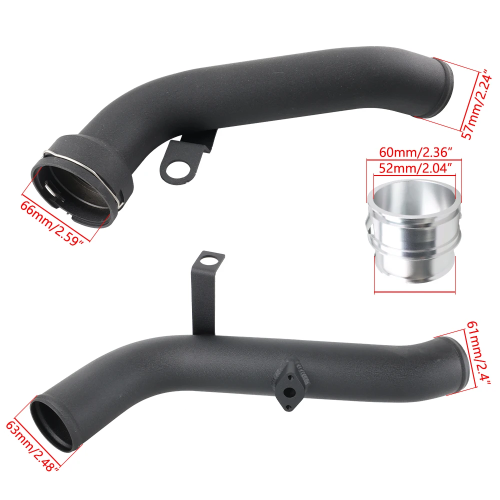 Black Turbo Discharge Pipe Conversion Kit K04 FOR TT-S/Golf R/GTI ED30/GTI ED35/Scirocco R/Seat Cupra R/S3 2.0T FSI EA113