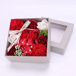 Artificial Soap Rose Flower Romantic Scented Bath Soap Flowers Home Decor Fake Flower Wedding Bouquet Valentine's Day Gift Box