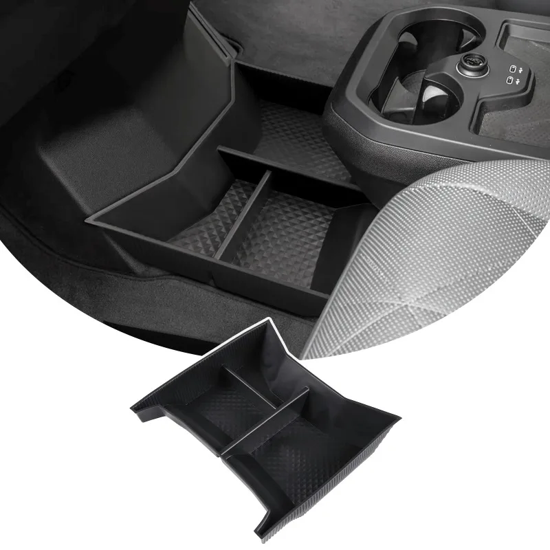 

ABS Black Car Central Armrest Lower Layer Box Organizer Storage Tray For BMW iX I20 Elektro EV 2022-2024 Interior Accessories