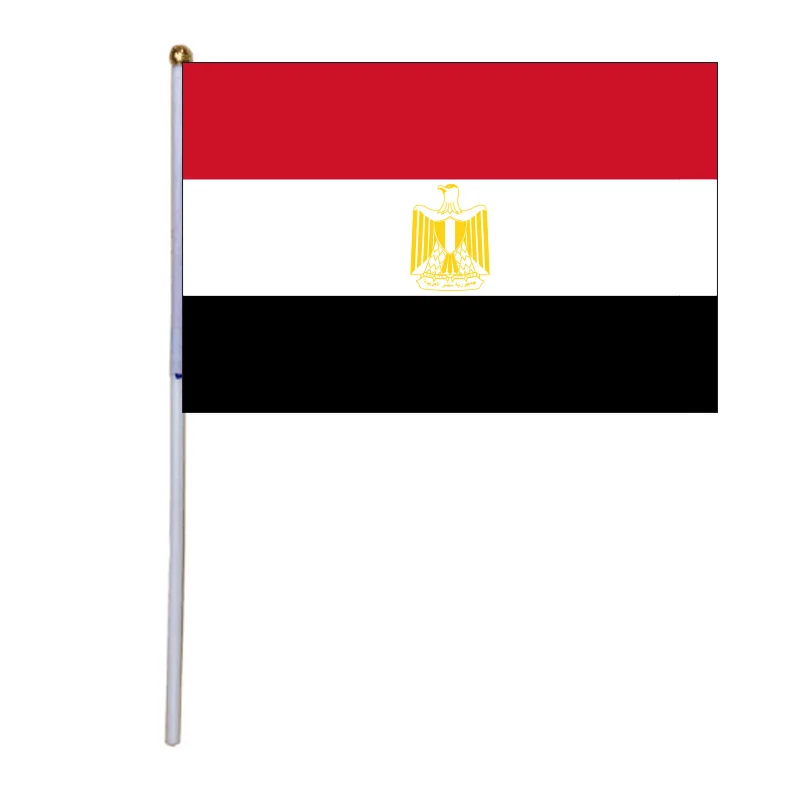 

Free Shipping New 100pcs 14 * 21cm Egypt Hand Flag Promotion Wholesale Small Egypt Hand Waving National Flag