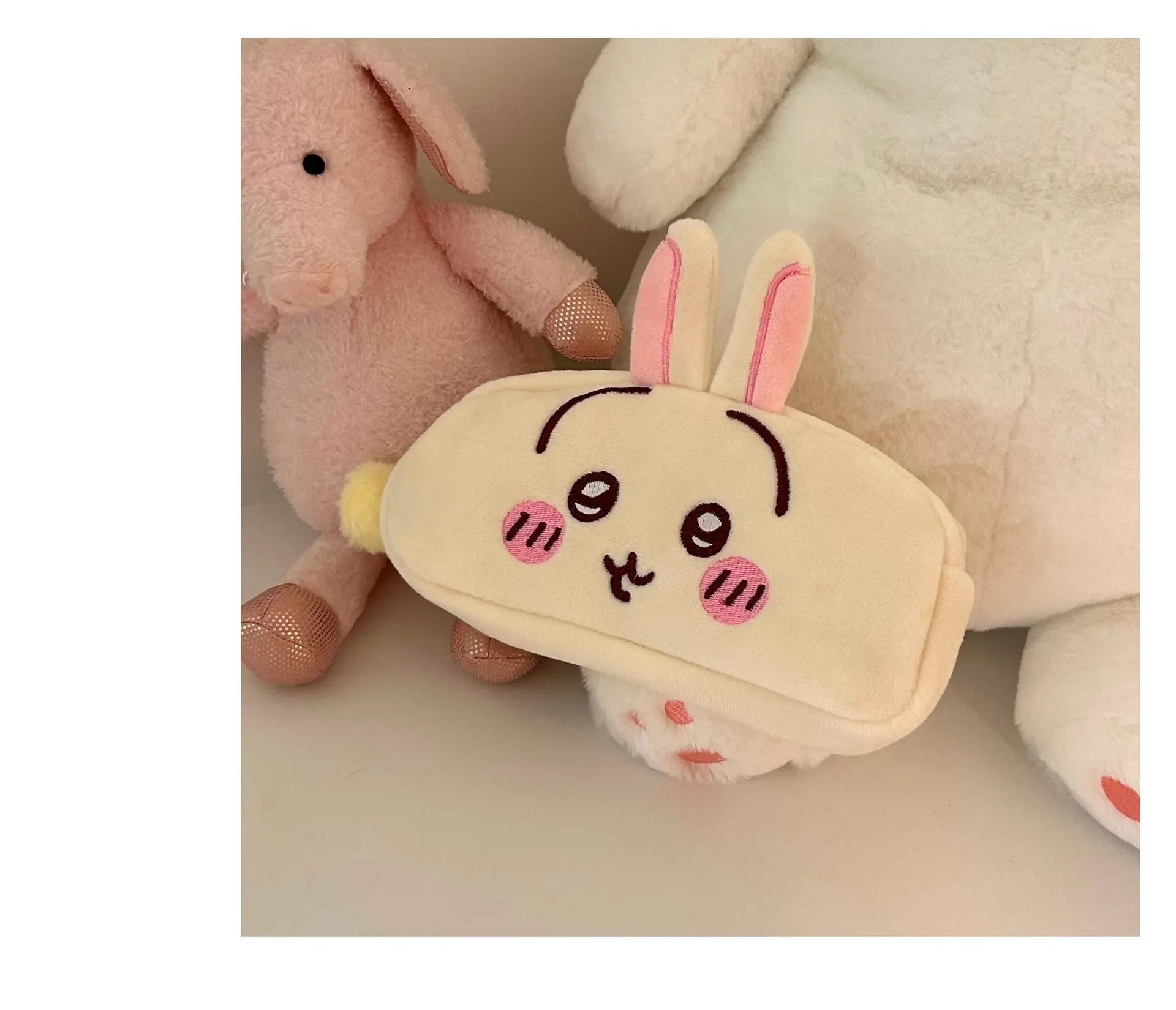 Kawaii Jiyi Plüsch-Federmäppchen Hachiware Usagi Federmäppchen Japanisches Niedliches Plüsch-Schreibwaren-Etui Große Kapazität Schüler-Schreibwarenbox – Detail 9