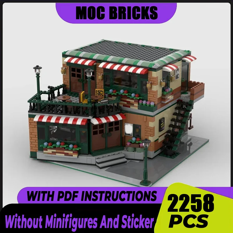 City Street View Model Moc Building Blocks Modular Central Perk Cafe & Pub Model Bricks DIY Assembly Construction Toys Set Gifts