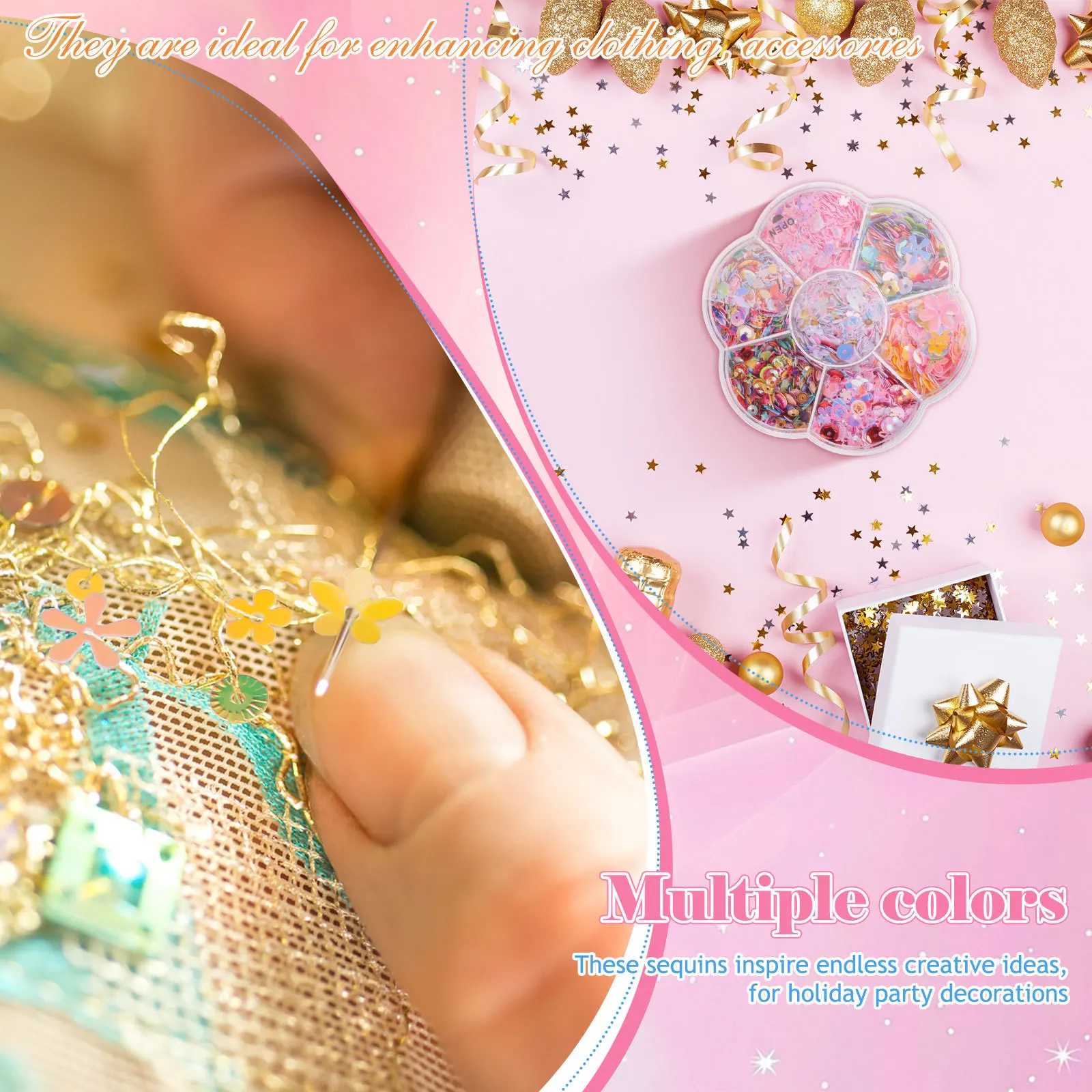 فضفاض الترتر مشرق متعدد الألوان قزحي الألوان بريق الخرز DIY بها بنفسك الحرفية التطريز مسمار الفن الملابس الديكور #4