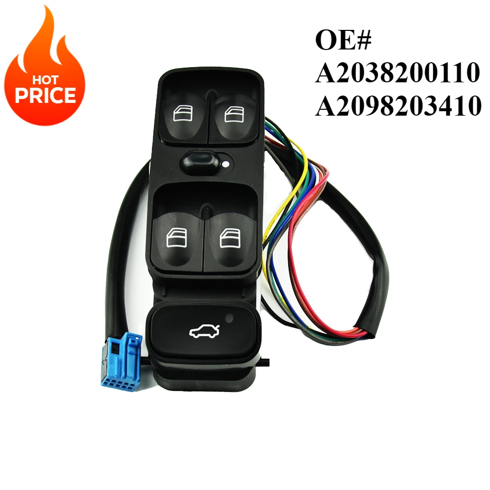 

A2038200110 A2098203410 NEW Power Control Window Switch Button For MERCEDES C CLASS W203 C180 C200 C220 2038210679 A2038210679