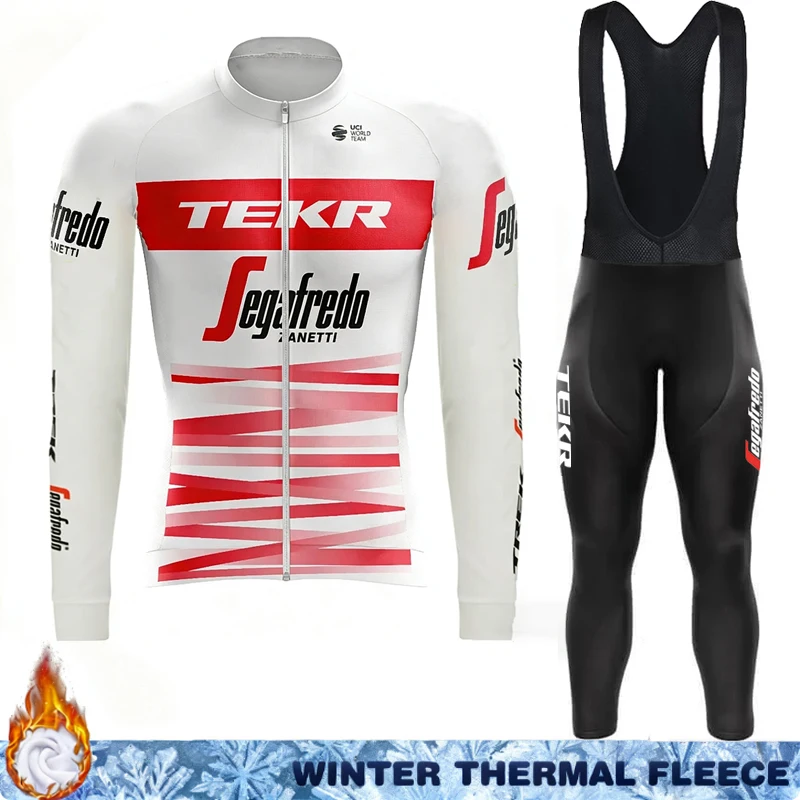 

2026 TEKR Cycling Winter Jersey Thermal Men Clothing Fleece Men's Shirt Bib Uniform Man Mtb Bike Biking Clothes Sportswear Set