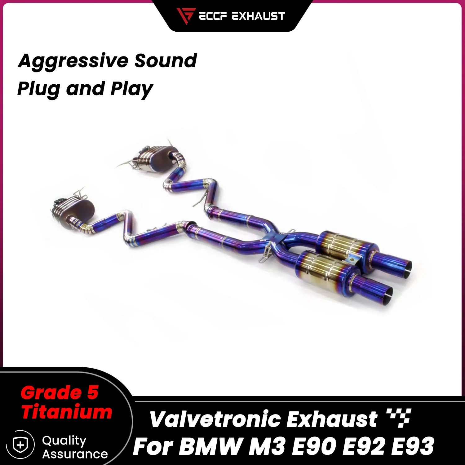 

ECCF Sporty Titanium Valvetronic Catback Exhaust For BMW M3 E90 E92 E93 Aggressive Sound Performance Upgrade Easy Installation