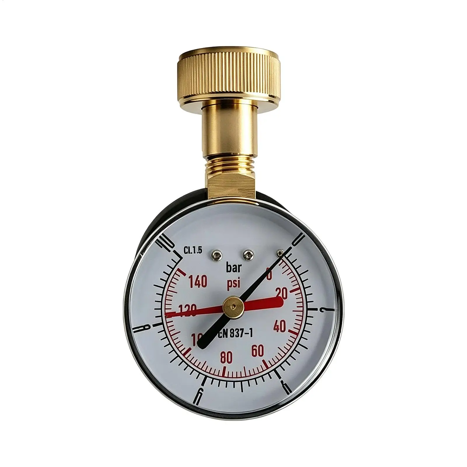 Home Water Pressure Gauge Waterproof 60-140 PSI Easy Read Axial Interface Oil Pressure Gauge For Central Air Conditioning Rooms