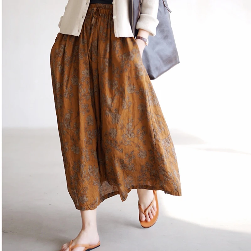 

NINI WONDERLAND 2023 Summer Print Cotton Casual Print Skirt Women Elastic Waist Printed Floral A-line Pleated Skirts Mori Girls