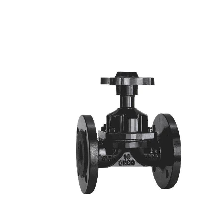 For Cast Iron Rubber Lined Weir Valve Chemical Corrosion Resistant Acid and Alkali Resistant Manual Flange Diaphragm Valve