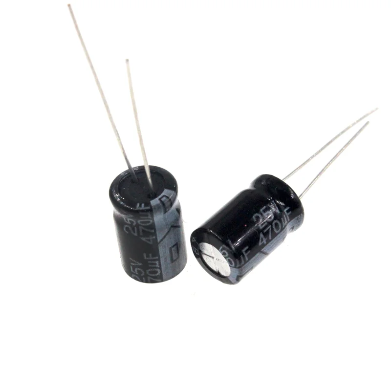 50pcs 470uF 25V 470MFD 25Volt 8*12mm Aluminum Electrolytic Capacitor Radial 470mf25v 470uf25v 25v470mf 25v470uf