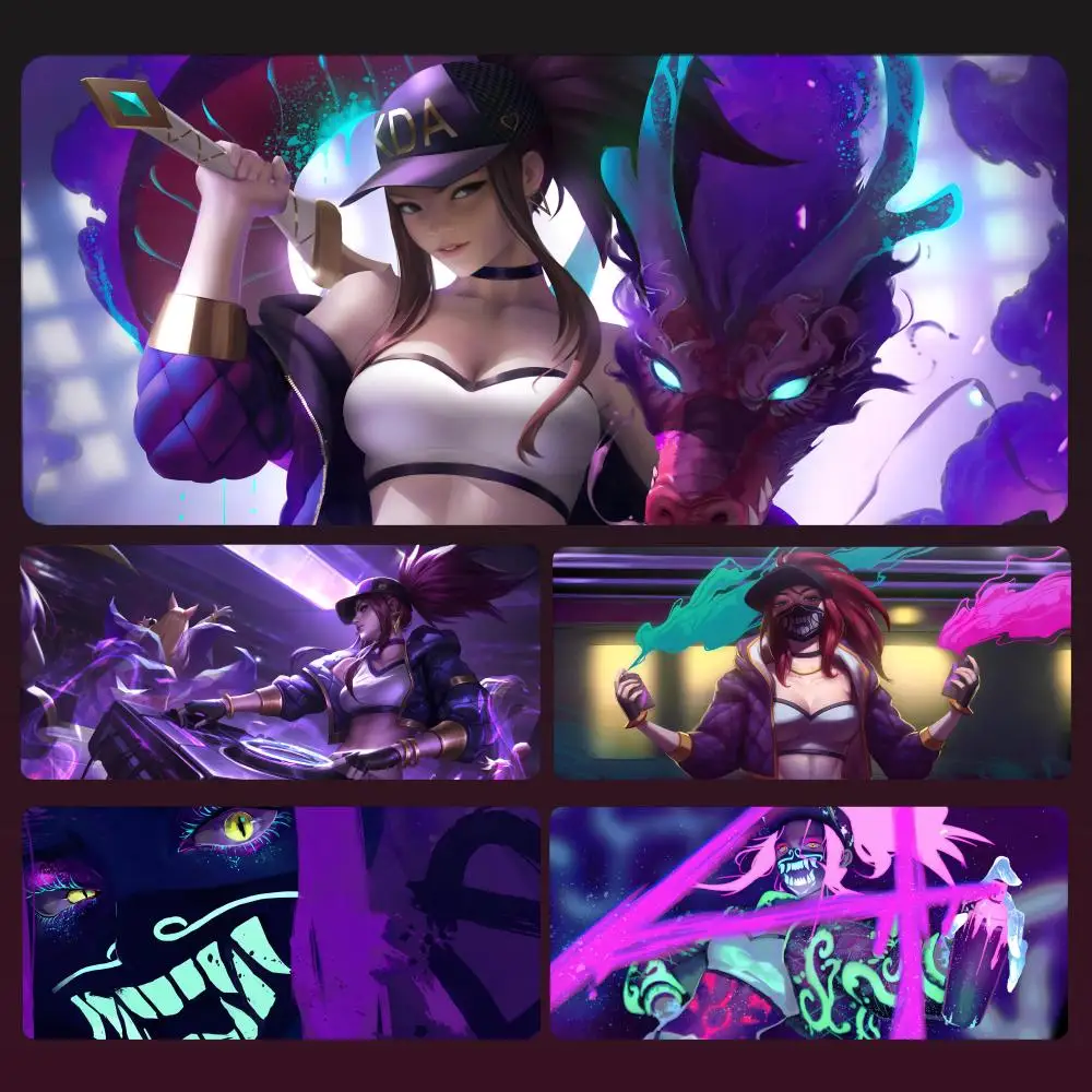 

Kda Akali League Of Legends Large Computer Gaming Accessories MousePads Desk Mats Anti-slip Laptop Soft Mice Pad Mouse Mat