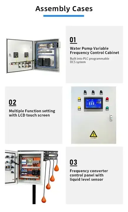 Caja de control de bomba de agua aikon incorporada con control de alarma contra incendios con panel táctil LCD de 10 pulgadas