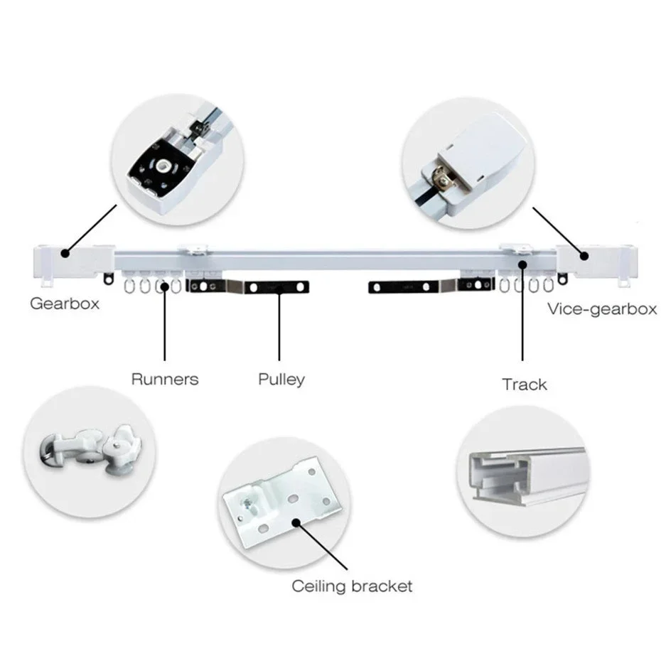 Imagem -04 - A-ok-trilha de Cortina Elétrica para A-ok Am68 Tuya Wifi Motor de Cortina Zigbee Trilhos Personalizados Cornija Smart Home Track