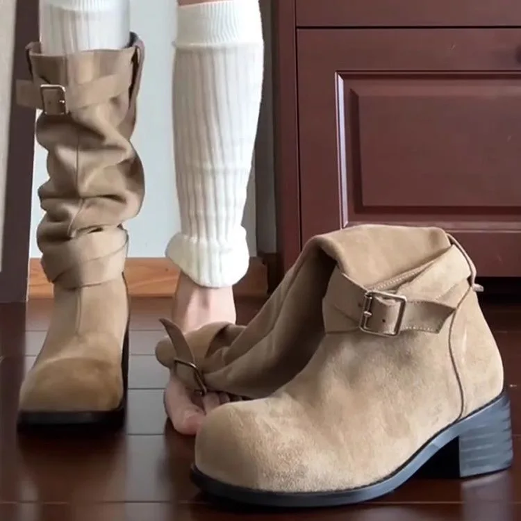 2026 Neue Retro Herbst-Winter Plattform-Stiefel mit Dickem Absatz für Damen, Western-Cowboy-Stiefel, Modische Lange Stiefeletten, Damenschuhe – Detail 8