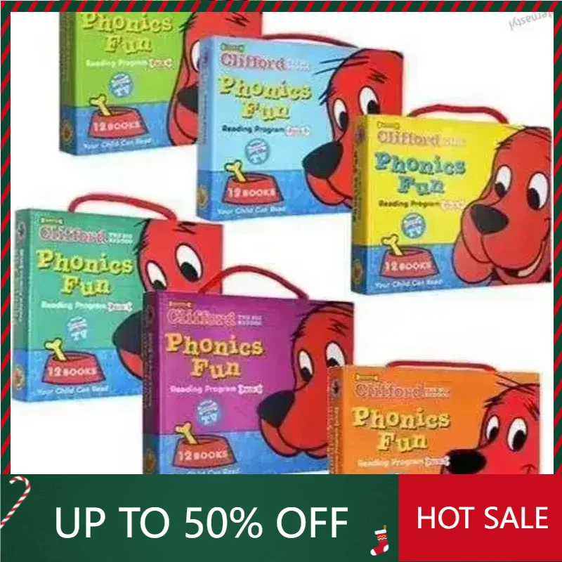 

Libro DIFUYA The big red dog 6 boxes 72 volumes The Big Red Dog English phonics picture book
