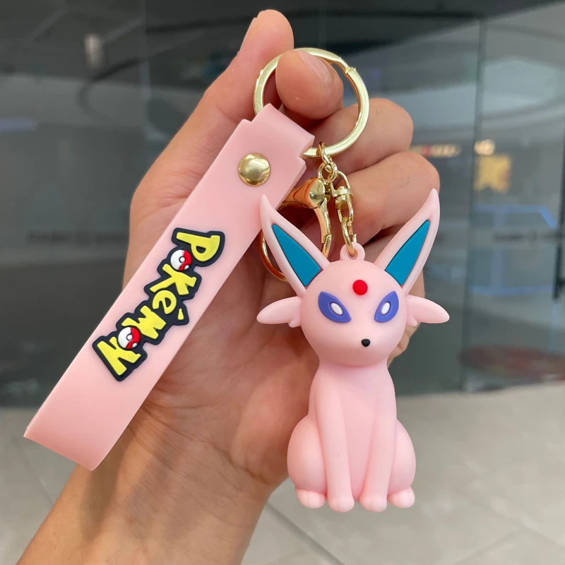 Pokémon Eevee Familie Schlüsselanhänger Cartoon Puppe Schultasche Anhänger Auto Schlüsselanhänger Anhänger kleines Geschenk