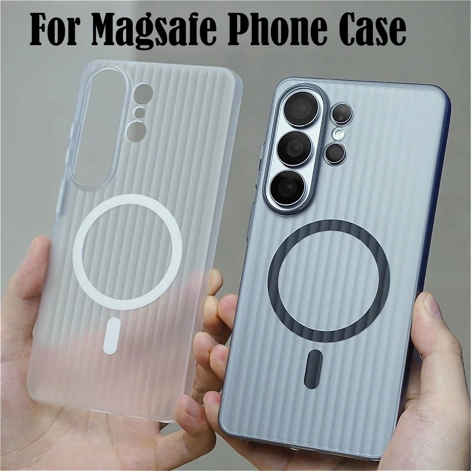 Matte for Magsafe Hard PC Suitcase Case for Samsung Galaxy S26 S25 Ultra S23 S24Plus Magnetic Wireless Charging Shockproof Cover