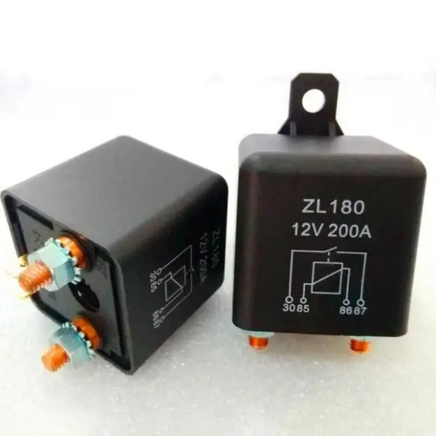 

5PCS Large Current Power Relay 12/24V 200A SPST In Car/Truck/Boat Stater Black