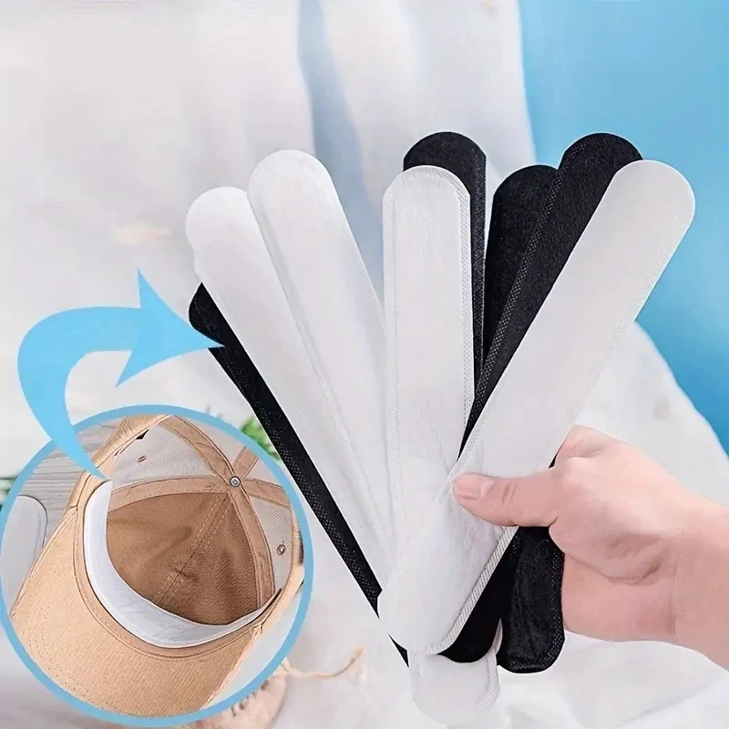 Hat Invisible Sweat Absorber Liner Pads Summer Baseball Cap Anti-dirty Absorbing Sweat Sweatband Hat Size Reducer Strip Stickers