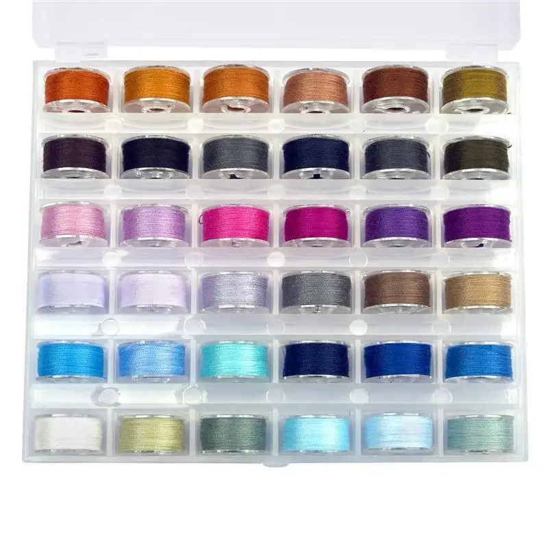 Multicolor Thread Spools Sewing Machine Bobbins Plastic Bobbins with Thread for Sewing Machines Quilting Sewing Accessories
