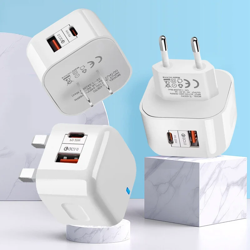 20W USB Type C Charger PD Fast Charge Phone QC 3.0 Quick Chargers For iPhone Samsung Xiaomi Huawei Phone USB C Fast Charger