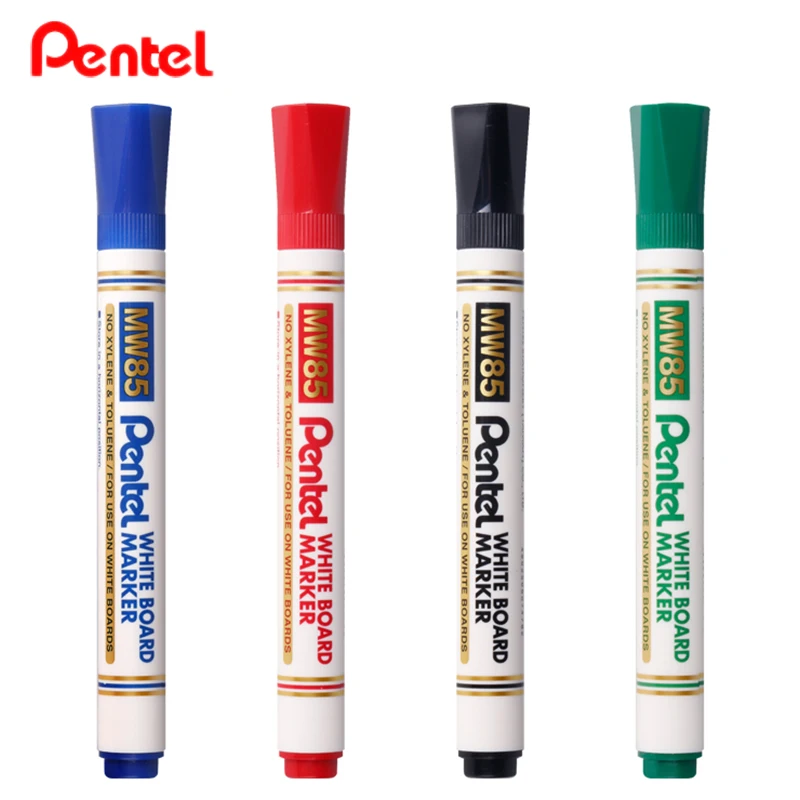 PENTEL Erasable Whiteboard Marker Black &Blue for Writing on Whiteboards 4.2mm Tip No Irritating Odor Large Capacity