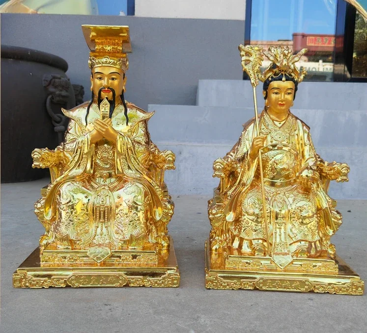 Casting copper Xuande Jade Emperor bronze statue ornament Kowloon Jade Emperor Queen Mother bronze statue Buddha statue