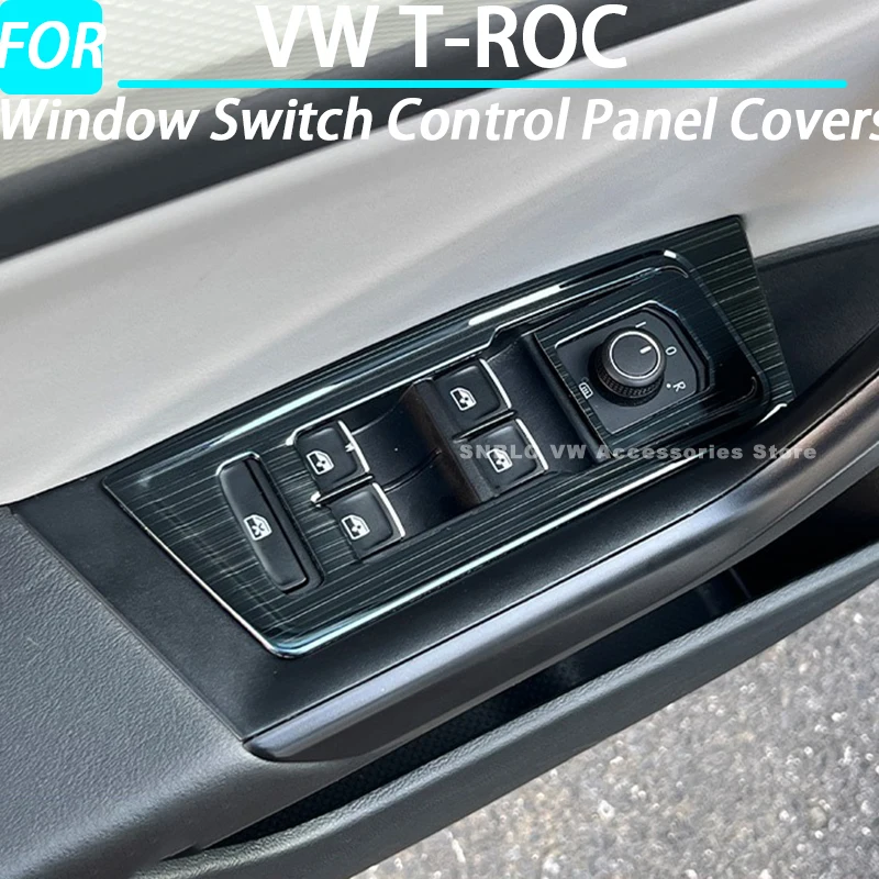 Car Window Switch Control Panel Covers Trim for VW T-ROC Interior Accessories 2018 2019 2020 2021 2022-2025 for Left Hand Drive