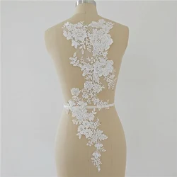 1 Piece White Embroidered Water-Soluble Lace Fabric Wedding Decoration Lace
