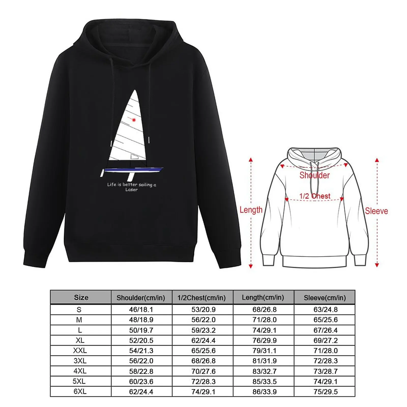 Velero láser: la vida es mejor navegando con una sudadera con capucha láser, ropa estética, ropa de invierno, ropa coreana de otoño, Sudadera con capucha para hombres