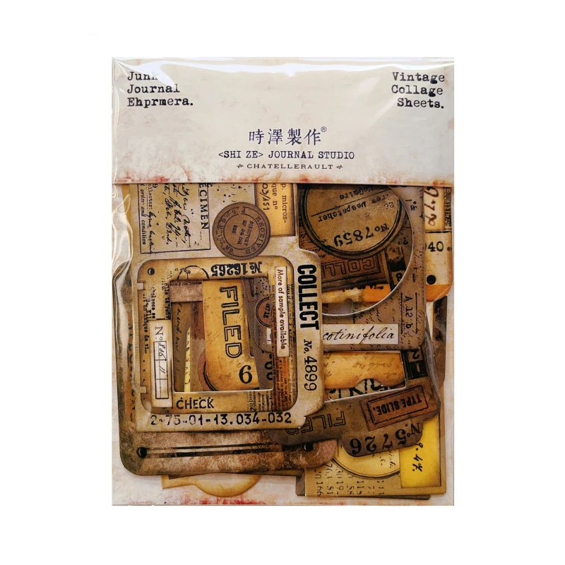 16 Pieces Vintage Photo Frame Craft Paper Card Stock Junk Journal Collage Hollow Out Scrapbooking Material Paper DIY Thick Card