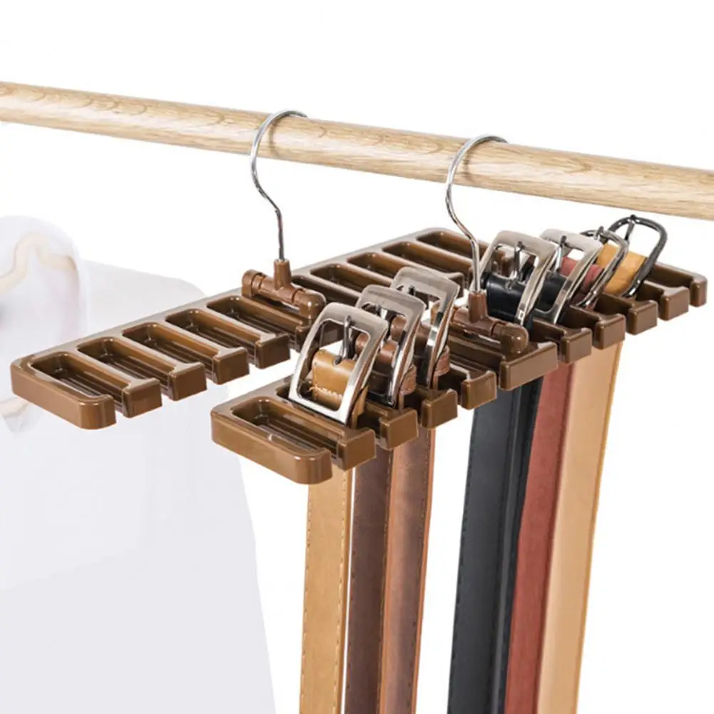 Space-saving Belt Hanger Tie Hanger Organizer Space-saving Multi-functional Belt Hanger 10 Slot Organizer for Closet Scarf Tie