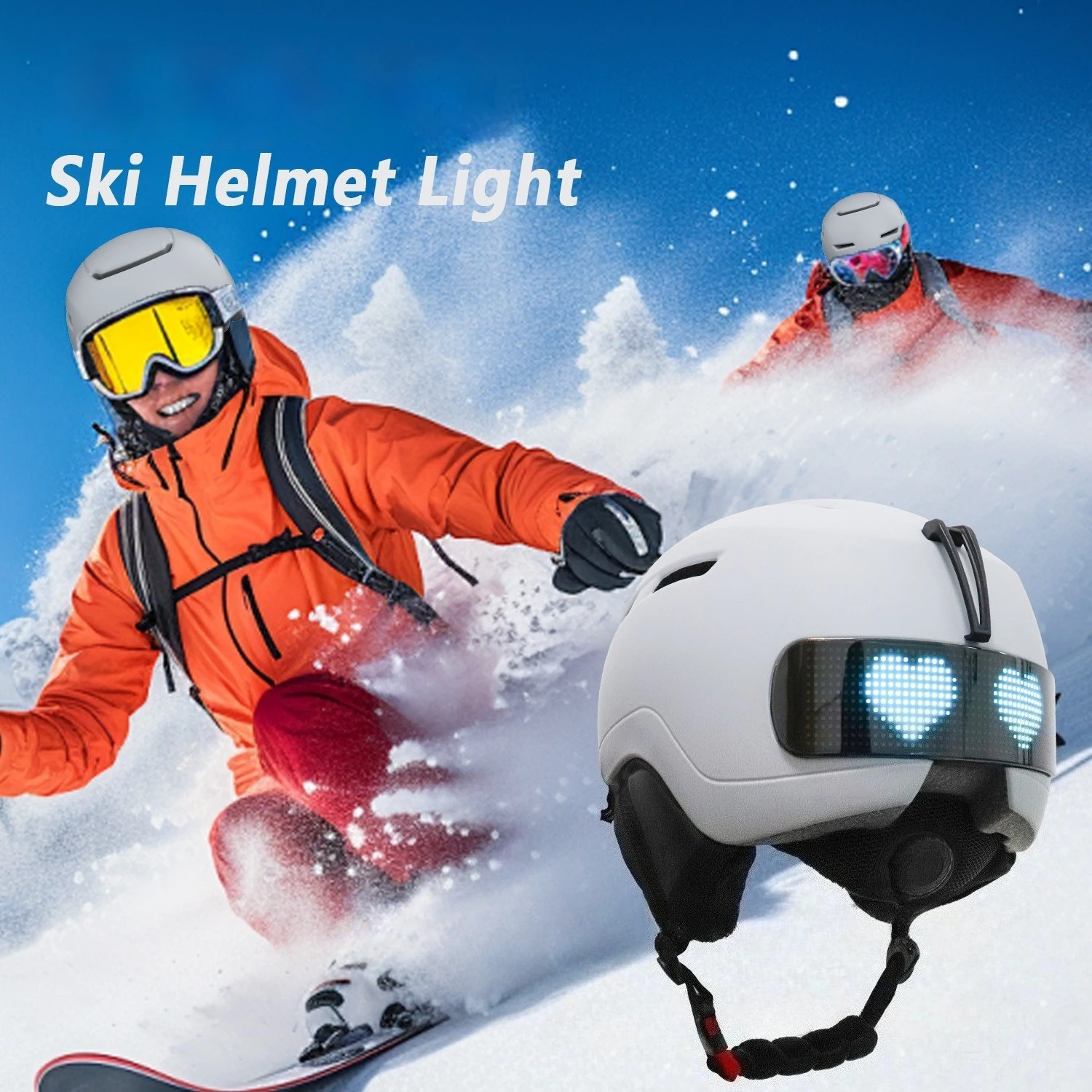 MOON Smart LED Ski Helmet for Adults with APP Control,Winter Snowboard Helmet Warm AntiCrash,Bluetooth Enabled Snowboarding Gear