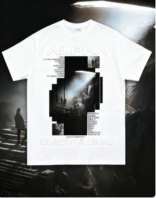 تي شيرت رجالي قطني جديد لعام 2025 ألبوم Alpha Djadja Dinaz تي شيرت رياضي غير رسمي للرجال برقبة دائرية وأكمام قصيرة تي شيرت الشارع #1