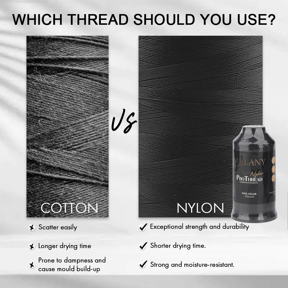 ARLANY لحمة الشعر التمديد الخياطة الموضوع 1500 ياردة النايلون المستعبدين الموضوع ل مقبض النسيج شعر مستعار صنع الخياطة لحمة ملحقات #4