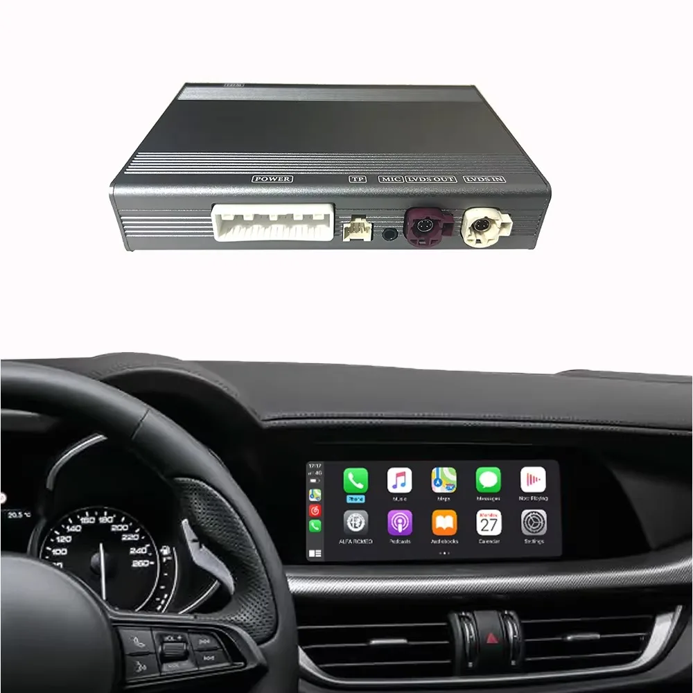 Wireless Carplay Android Auto Interface สําหรับ Alfa Romeo Giulia 952 Alfa Romeo Stelvio 2015-2019 Android Auto