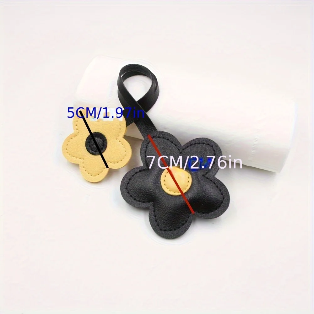 수제 고품질 가죽 꽃 귀여운 만화 펜던트, 창의적인 가방 장식, 만화 스타일 열쇠고리, 가방, 백팩 액세서리