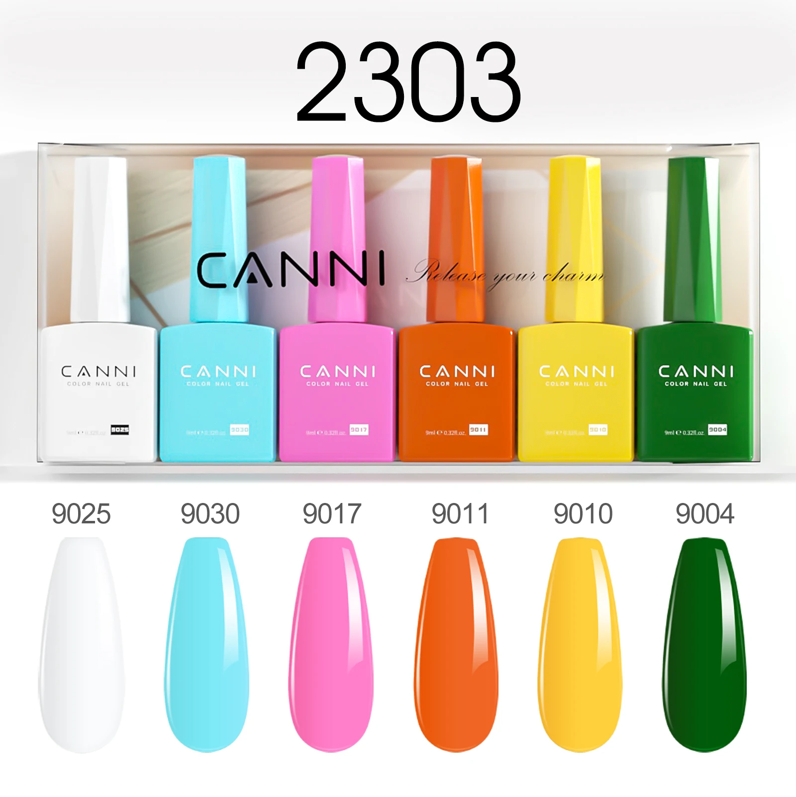 6pcs*9ml HEMA FREE CANNI Nail Gel Polish Kit Semi Permanent Gorgeous Color Nail Manicure Jelly Pink Soak Off UV LED Gel Varnish