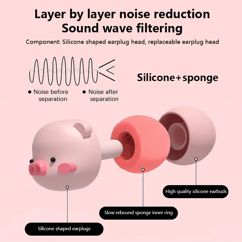 1 paio di tappi per le orecchie dei cartoni animati tappi per le orecchie insonorizzati per dormire riduzione del rumore tappi per le orecchie a rimbalzo lento e muto speciale