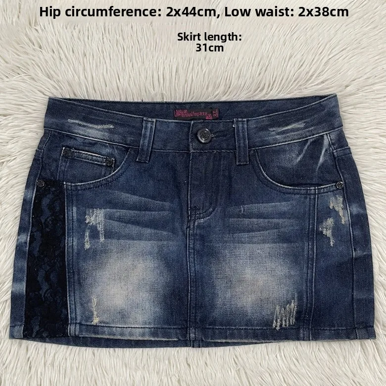 Niedrige Taille American Sle Vintage Denim Rock Punk Y2K Millennium Harajuku Spicy Girl Deserted Street Ort Rock für Mädchen