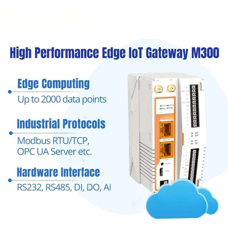 USR-M300 Edge Computing Industrial IoT Gateway Modbus RTU zu TCP-Protokollkonvertierung IO-Module DI, DO, AI, AO, IO