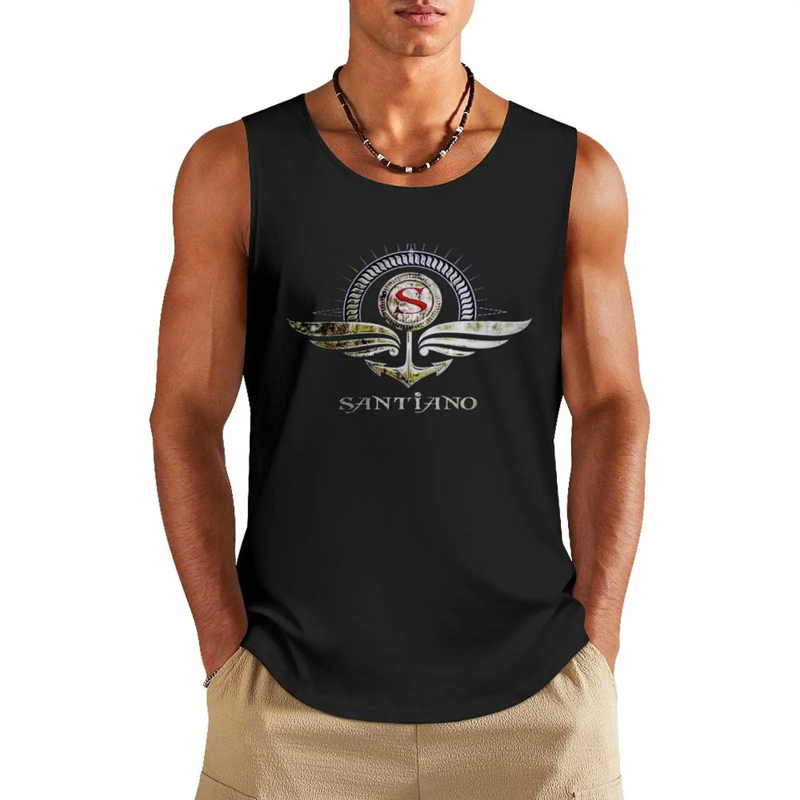 Santiano Tank Top singlet for men male top Gym t-shirt man Vest for boy