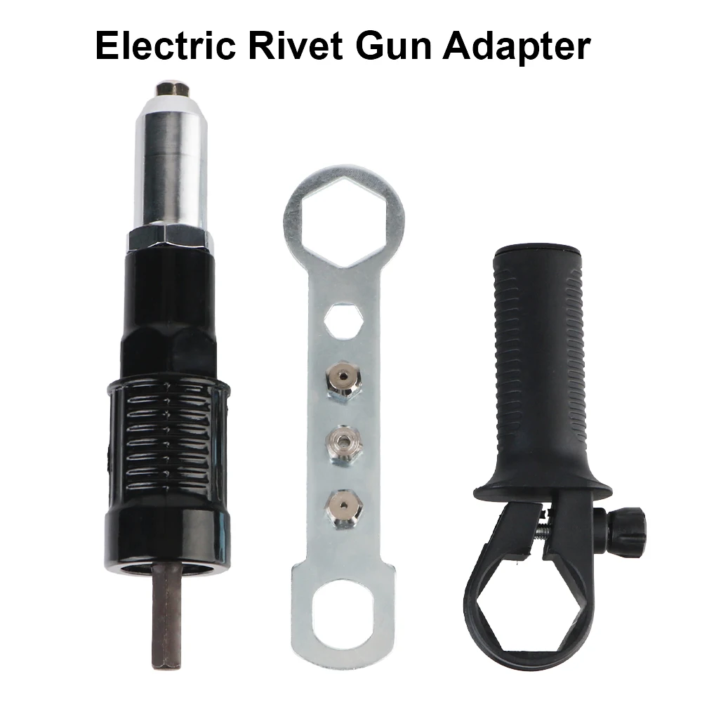 Riveting Nut Gun Adapter 2.4mm-4.8mm With Replaceable Nut Bit Nail Set 3pcs/set Electric Rivet Nut Gun Connector