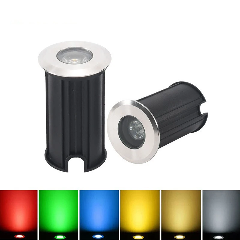 Светодиодное освещение для наружного сада IP67 Водонепроницаемый подземный светильник из нержавеющей стали 1 Вт 3 Вт Подземный ландшафтный светильник DC24V12V