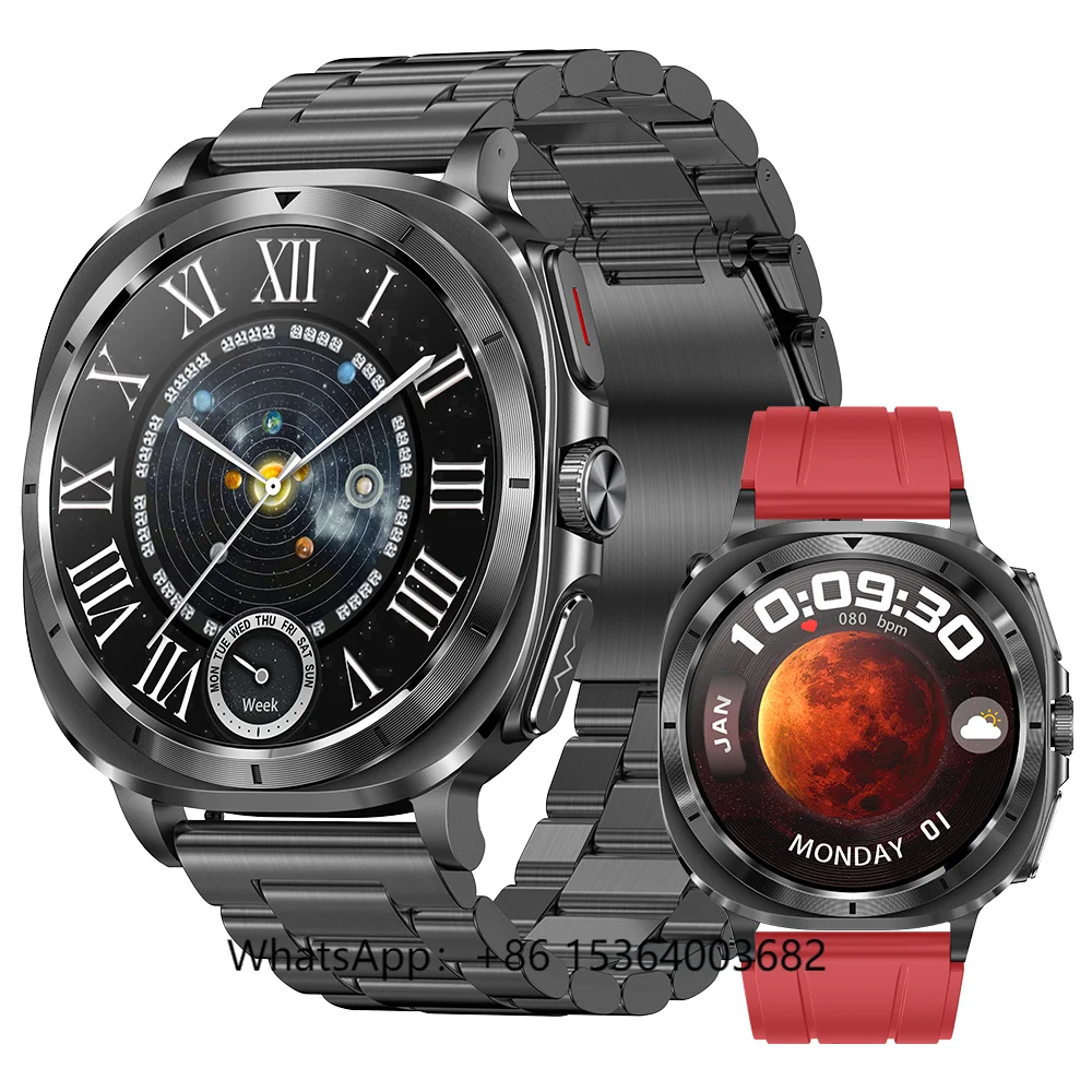 

TJXL-2024 New ET492 Bluetooth Smart Watch OLED Waterproof Fitness Health Monitor Answer Call Calendar NFC Access Control for iOS