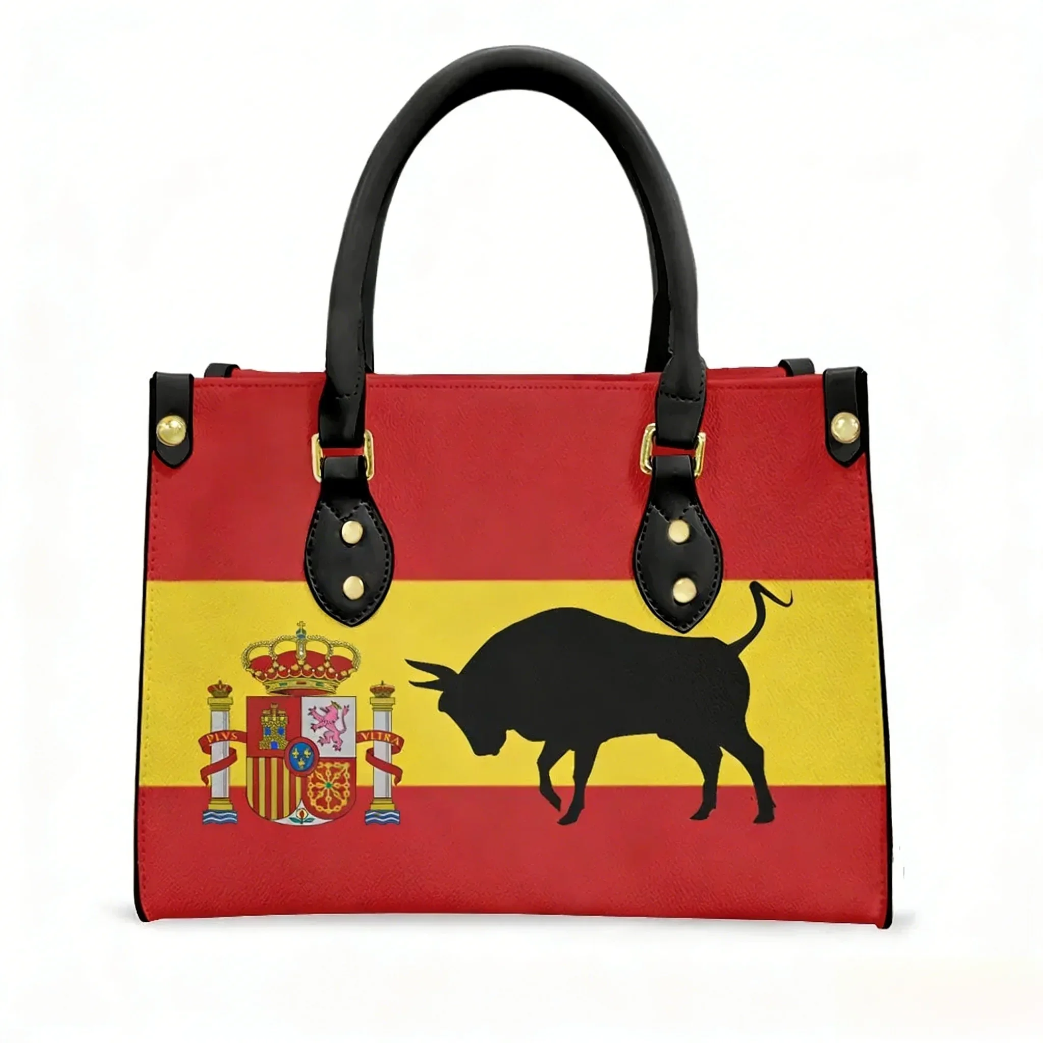 

Сумка-тоут с графическим изображением испанской коровьей бойни, женская/мужская, с персонализированным текстом и изображением, из искусственной кожи, для бизнеса, шопинга, подарочная сумка