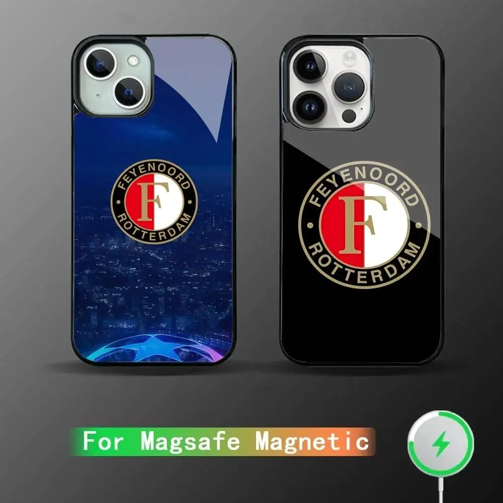 حافظة هاتف نادي كرة القدم H-FeyenoordS لهاتف آيفون 16 15 14 13 Pro Max 11 12 Mini Alex Mirror لغطاء الشحن اللاسلكي Magsafe