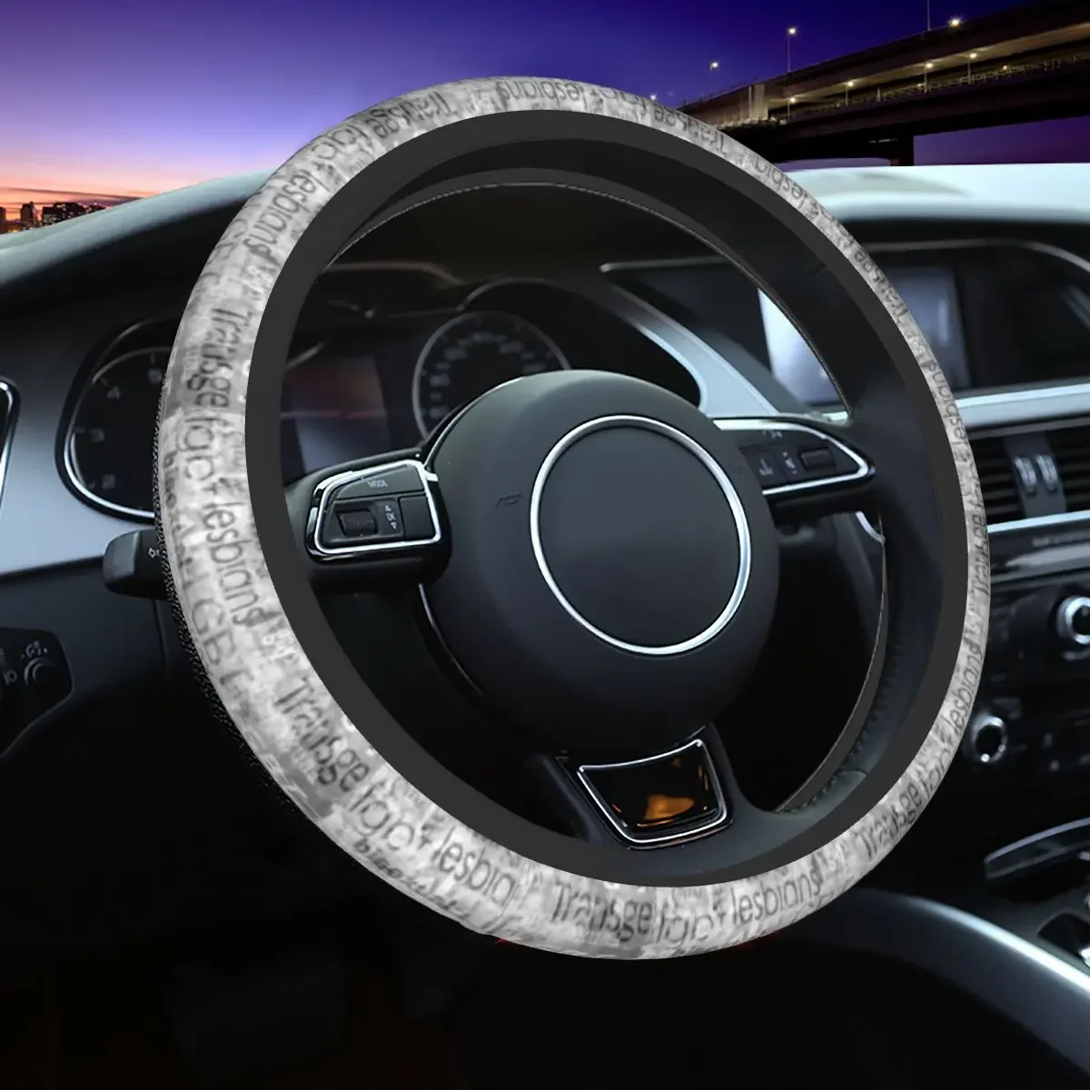 

38cm Car Steering Wheel Cover Lgbt Lesbian Gay Bisexual Transgender Universal Auto Decoration Colorful Auto Accessories